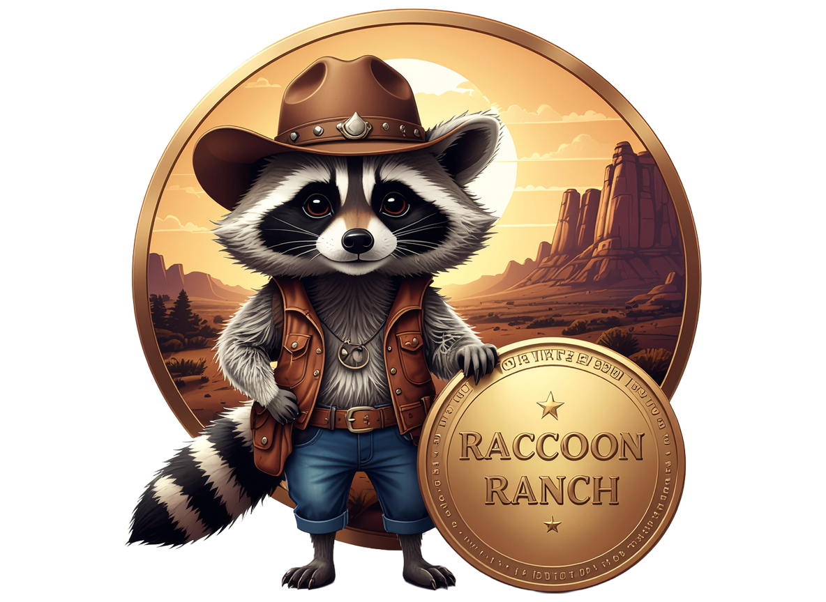 Raccoon Ranch mascot raccoon